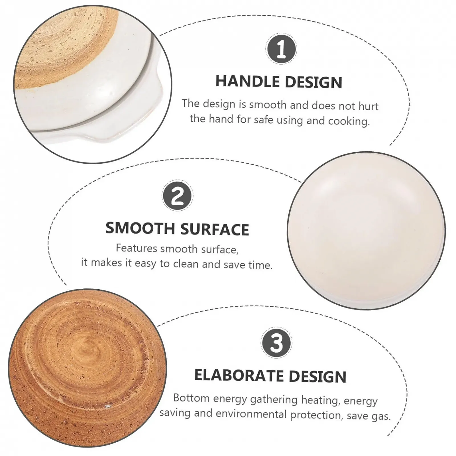 Горшок для тушения Toyvian керамический термостойкий с антипригарным покрытием, фото №6 Горшок для тушения Toyvian керамический термостойкий с антипригарным покрытием, фото №6