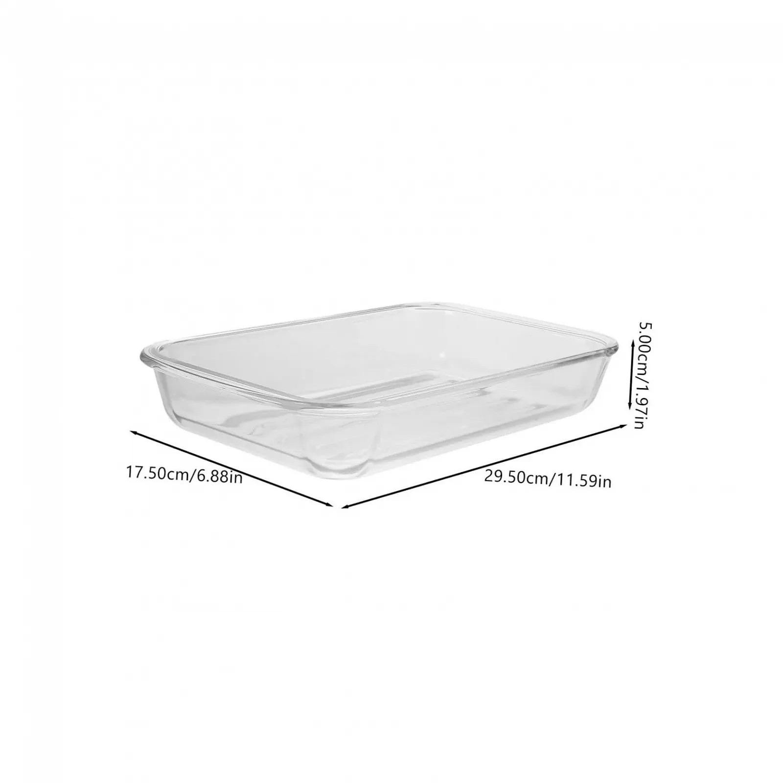 Форма для запікання скляна LIFKOME прямокутна з подвійними ручками Прозорий, фото №2 Форма для запікання скляна LIFKOME прямокутна з подвійними ручками Прозорий, фото №2