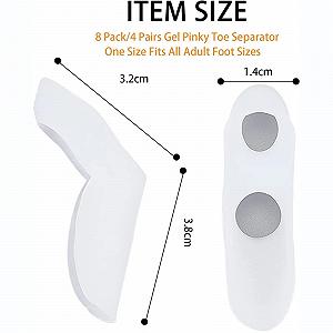Корректор большого пальца стопы RUNRAYAY 8 шт с разделителем Гелевая подушечка для мизинца от вальгусной деформации synthetic.ua - Фото 1