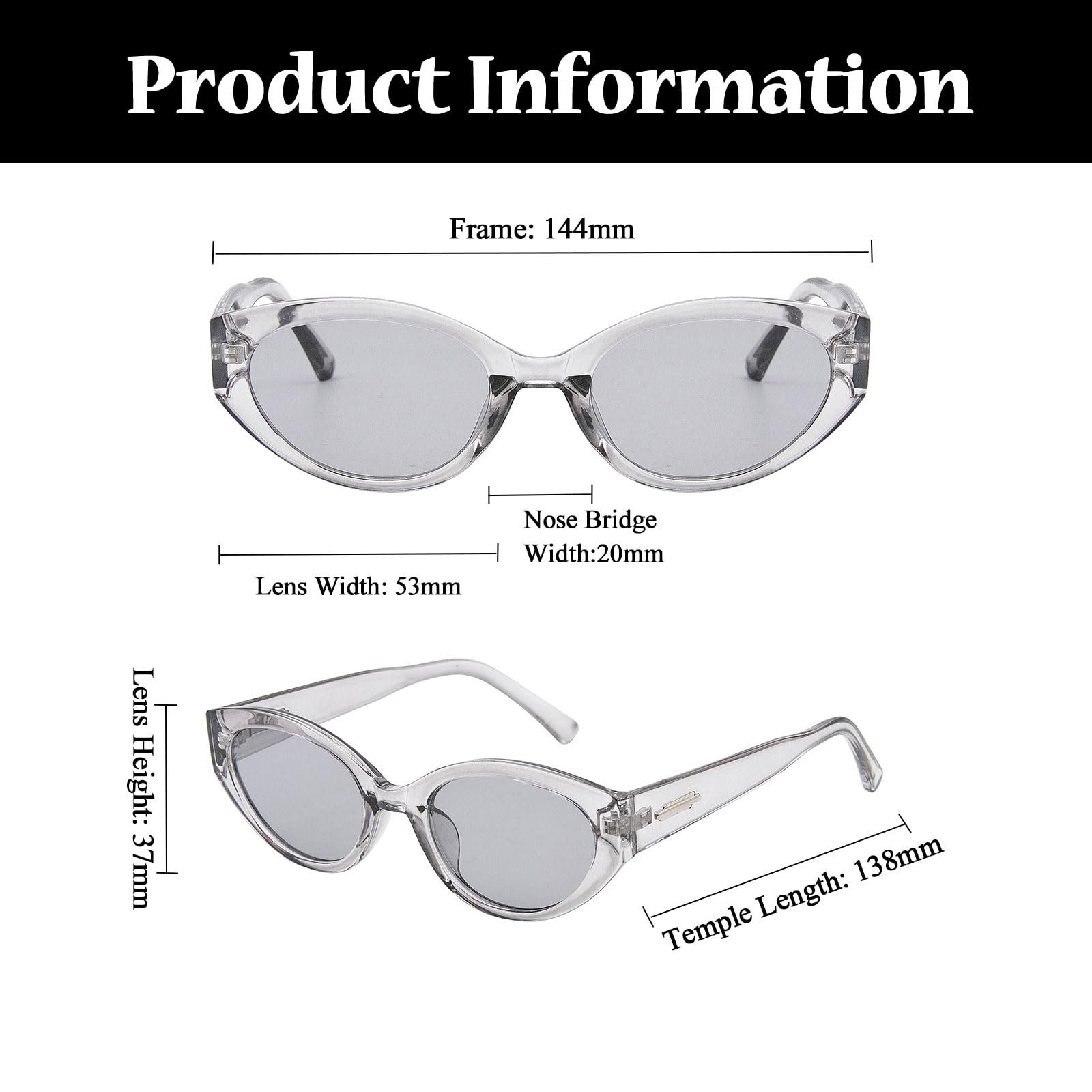 Сонцезахисні окуляри Овальні LJCZKA Ретро Жіночі Вінтажні Котяче око 90-х Маленькі Модні, фото №3