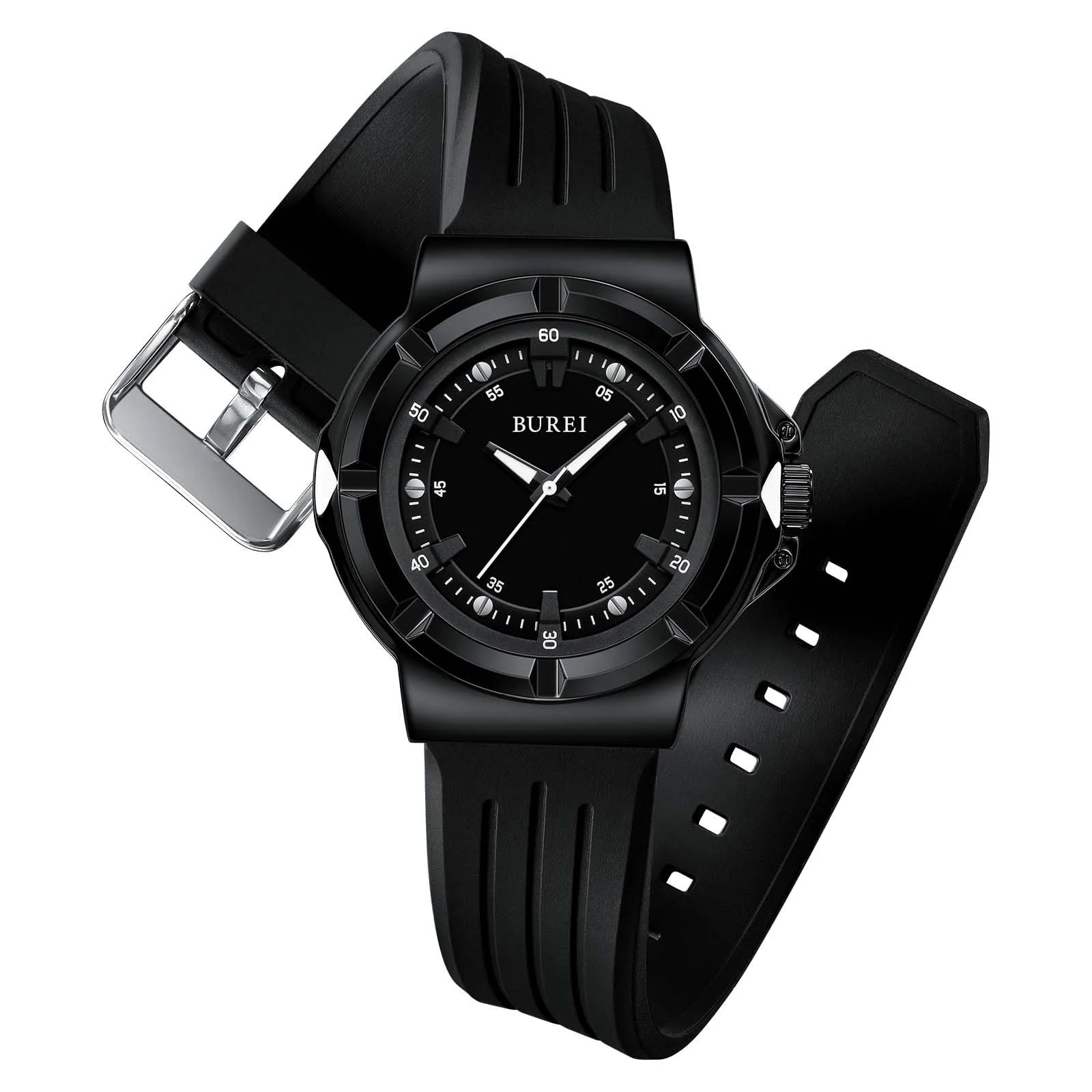 Часы BUREI Мужские Модный Геометрический Дизайн Кварцевые Наручные Часы Мужские Силиконовые Водонепроницаемые Спортивные Классические Модные Мужские Часы Подарок для Мужчин, фото №2 Часы BUREI Мужские Модный Геометрический Дизайн Кварцевые Наручные Часы Мужские Силиконовые Водонепроницаемые Спортивные Классические Модные Мужские Часы Подарок для Мужчин, фото №2