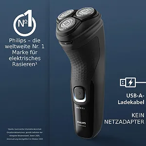 Електробритва Philips Shaver Series 3000X X3001/00 чоловіча для вологого та сухого гоління SkinProtect чорна synthetic.ua - Фото 1