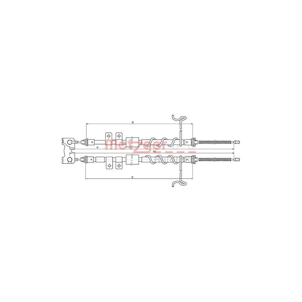 Трос стояночного тормоза METZGER 10.5335 для FORD, задний левый, задний правый, фото №1
