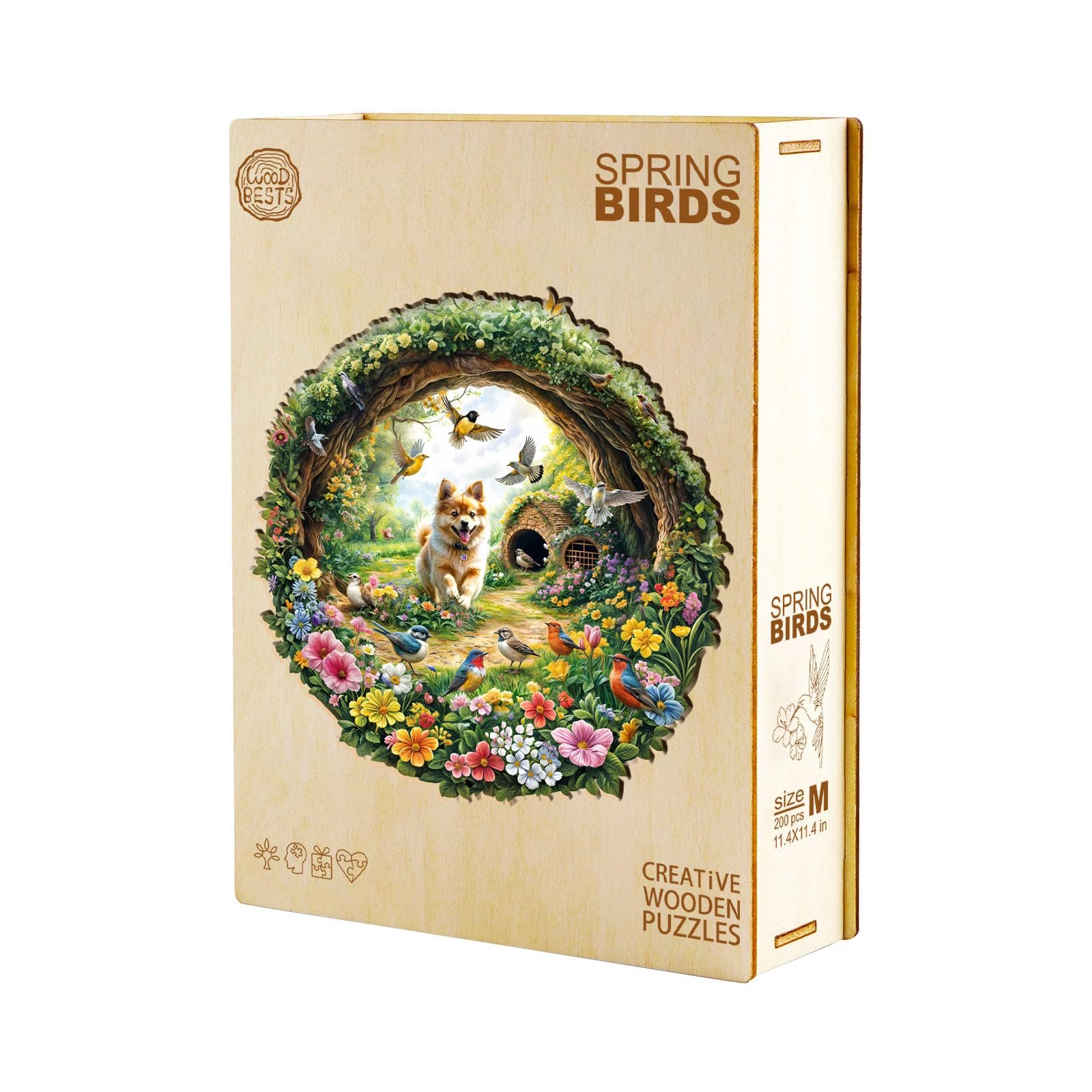 Пазл Spring Birds 290 деталей деревянный круглый, фото №3 Пазл Spring Birds 290 деталей деревянный круглый, фото №3