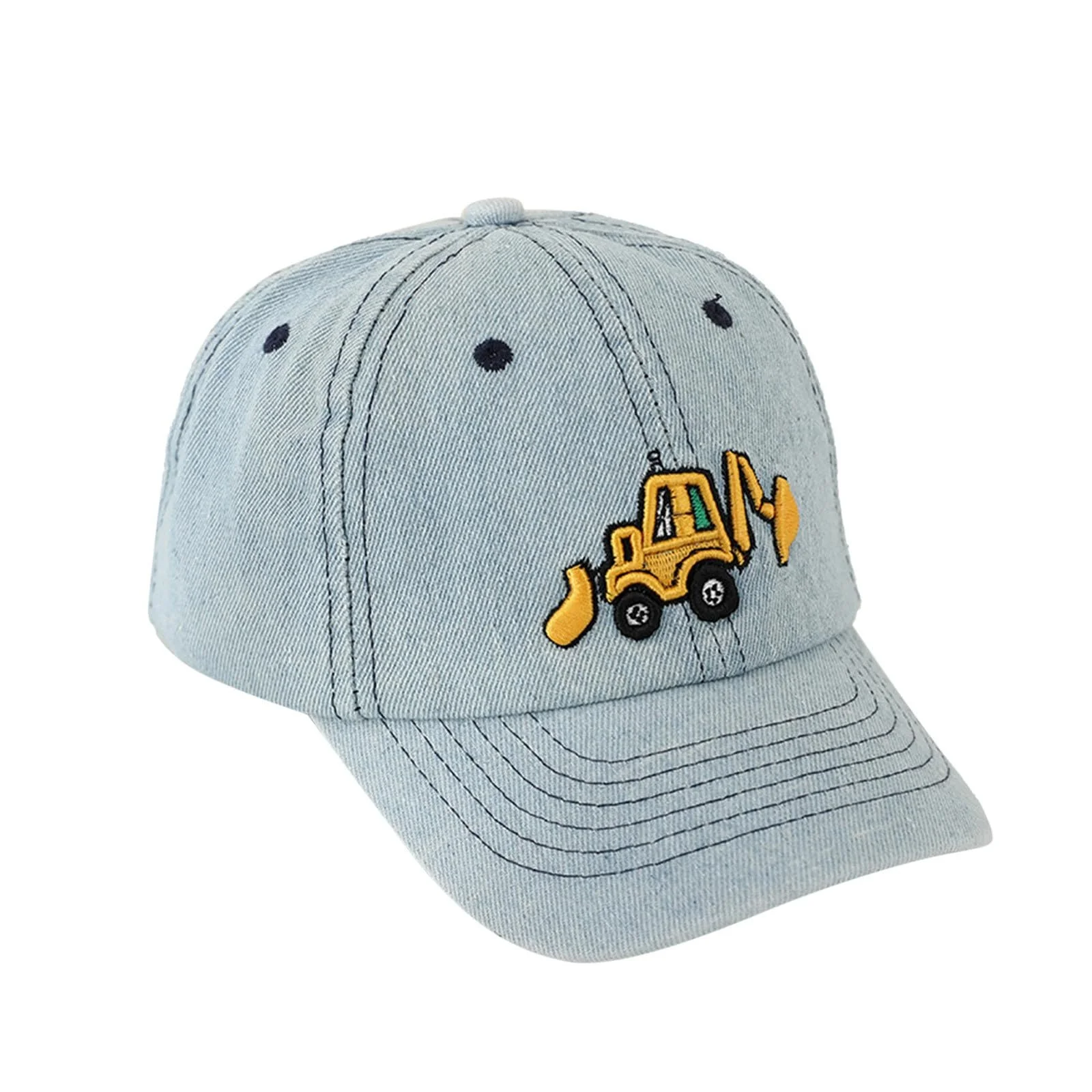 Бейсболка летняя детская с вышивкой трактора регулируемая солнцезащитная, фото №1