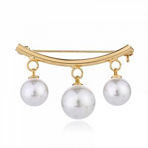 Брошка жіноча з перлами та камінням - Фото 1