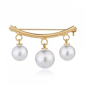 Брошка жіноча з перлами майорка елітна прикраса вишукана брошка з камінням для сукні піджака подарунок жінці святкова - Фото 1