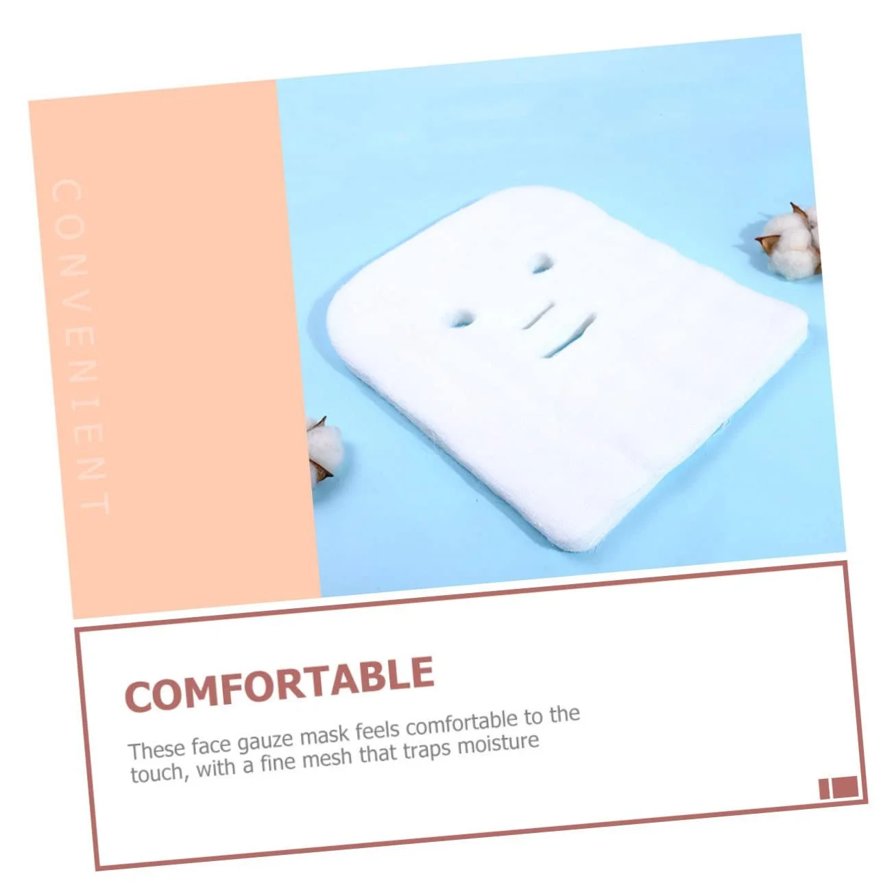 Одноразовая маска для лица PartyKindom 100 штук, сильно впитывающая воду, тонкая, для глубокого проникновения косметики и спа-процедур, фото №4