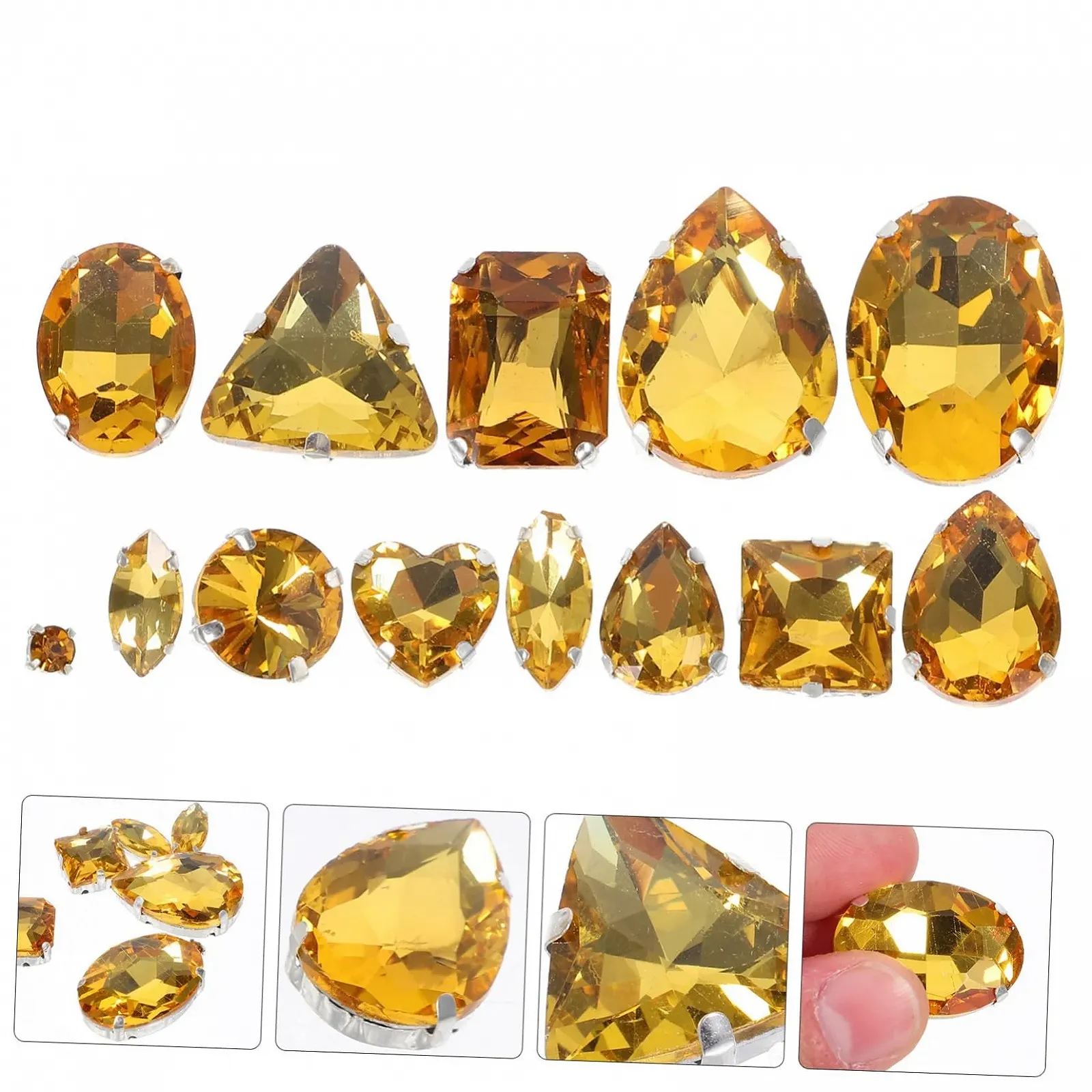 Стрази для пришивання NUOBESTY Нерегулярні камені з кігтями для одягу, сумок та весільних прикрас, фото №4