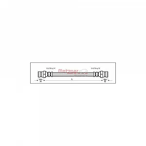 Тормозной шланг METZGER 4114799 SKODA задний мост слева, справа - Фото 1