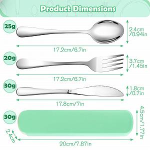 Набор столовых приборов NVIYAM Camping Cutlery Set 3 шт нержавеющая сталь зелёный synthetic.ua - Фото 1