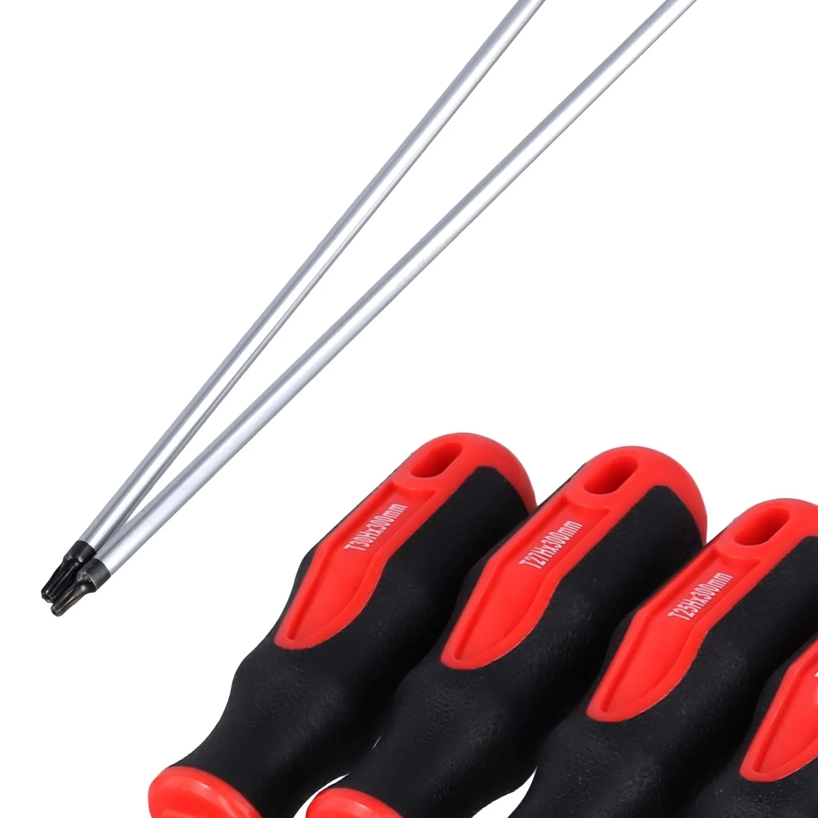 Набір викруток Torx довгих 5 предметів 410 x 6 мм Червоний/Чорний, фото №3
