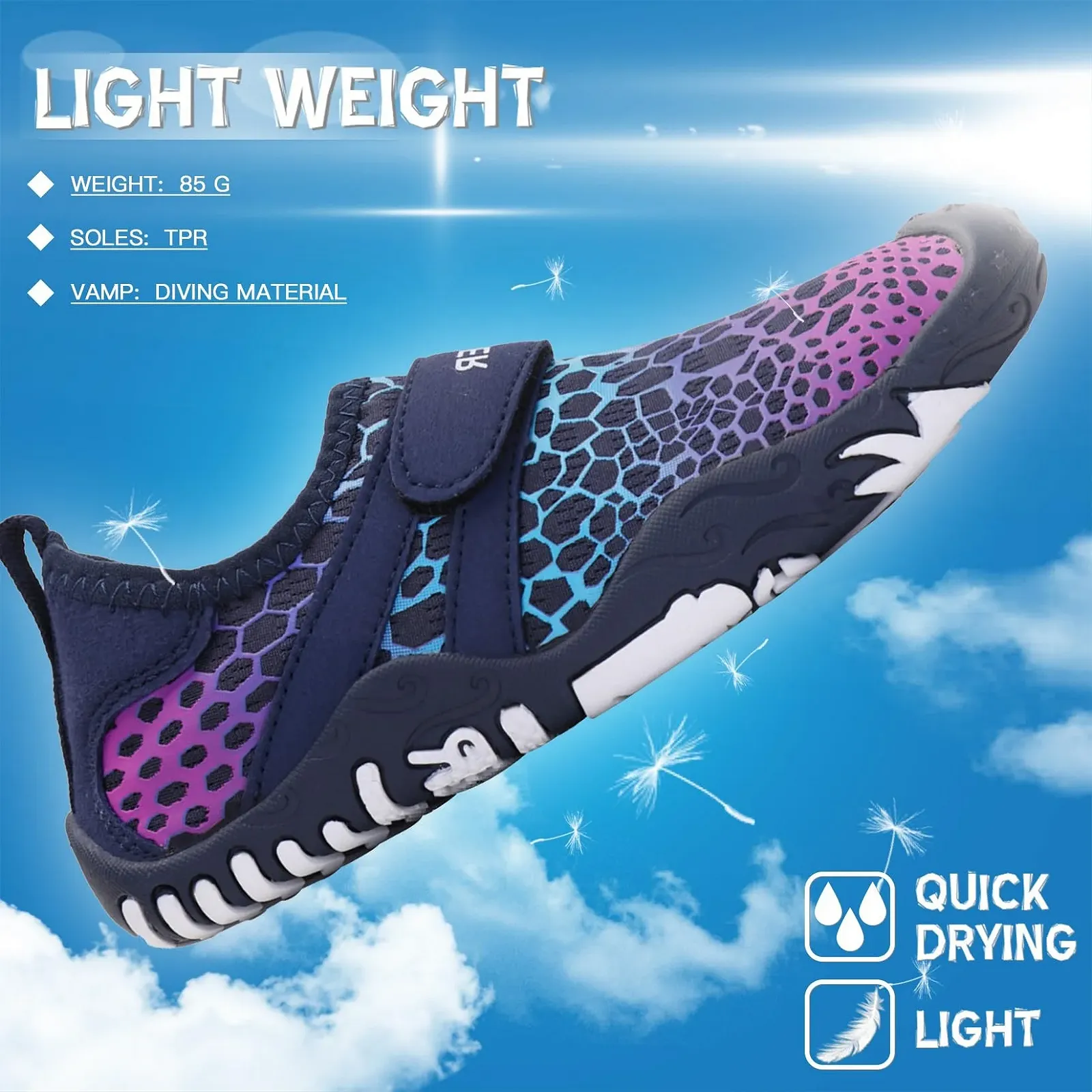 Кроссовки ELAPHURUS Детские для мальчиков, быстросохнущие, унисекс, для купания, для мальчиков и девочек, фото №4