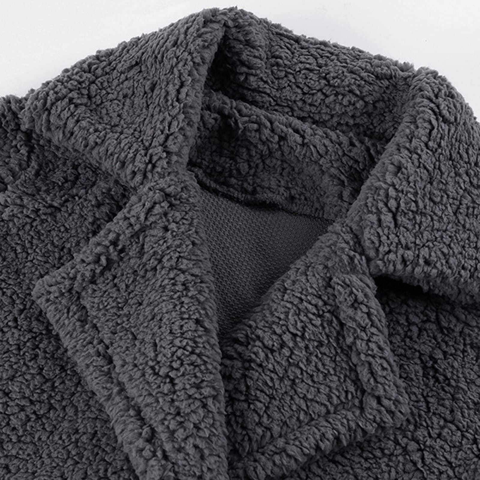 Плюшевая Куртка Женская Меховая Однотонная Переходная Куртка на Молнии Outdoor Свитшот Куртка Oversize Теплая Teddy Пальто Винтаж Teddy Куртка Пальто Streetwear Y2k Толстые Топы Длинный Рукав Зимняя Свободная Повседневная Толстовка, фото №8