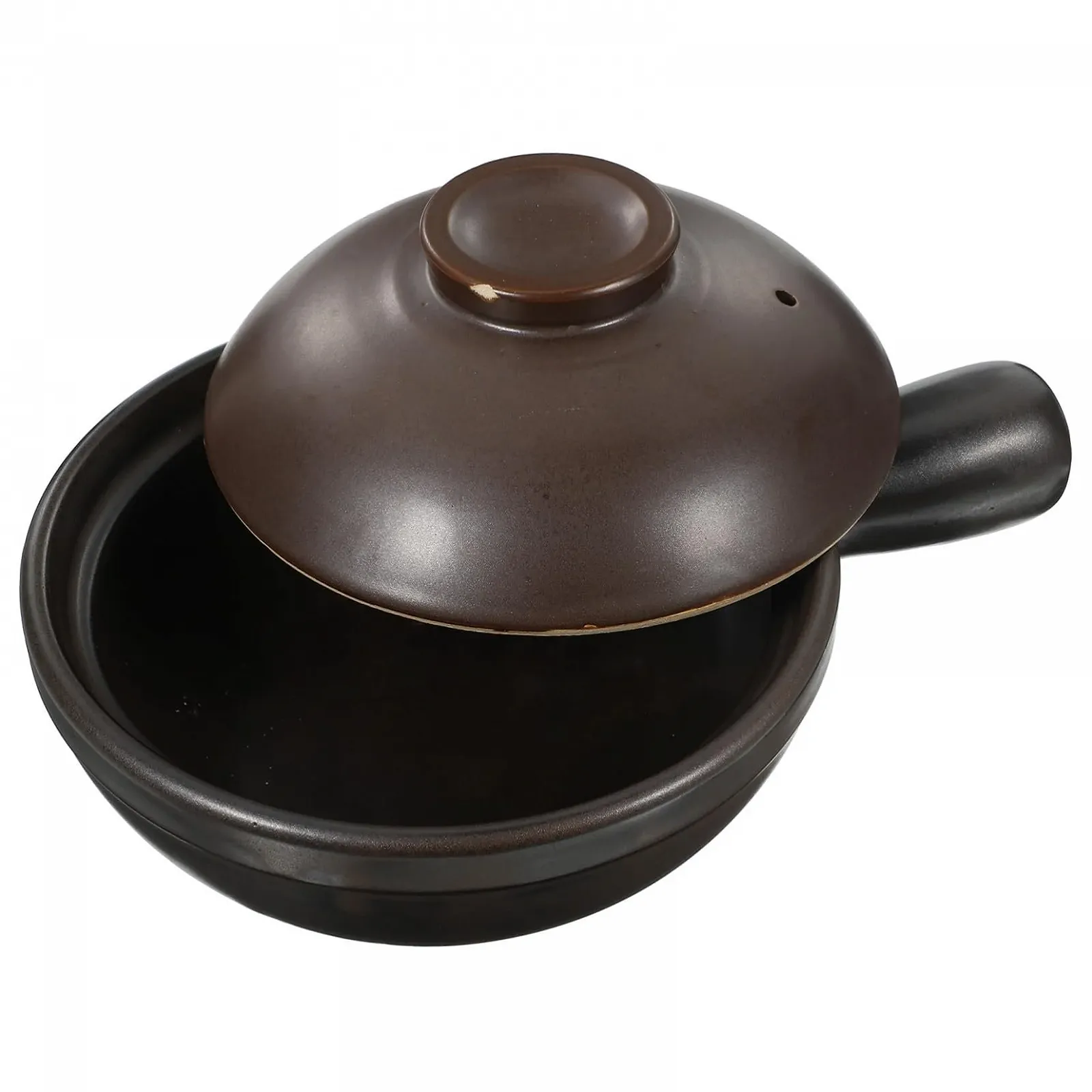 Горшок INOOMP керамический с крышкой из термостойкой литиевой керамики с одной ручкой для газовых плит, фото №1