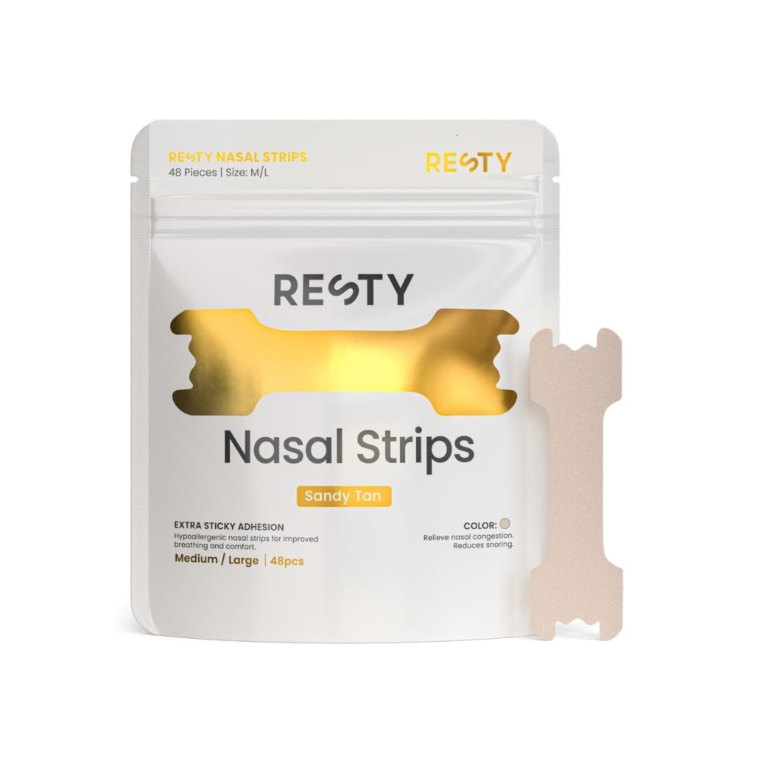 Смужки на ніс Resty Sandy Tan упаковка 48 шт., пластирі проти хропіння, фото №1