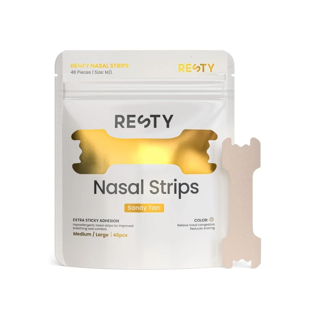 Смужки на ніс Resty Sandy Tan упаковка 48 шт., пластирі проти хропіння, фото №1