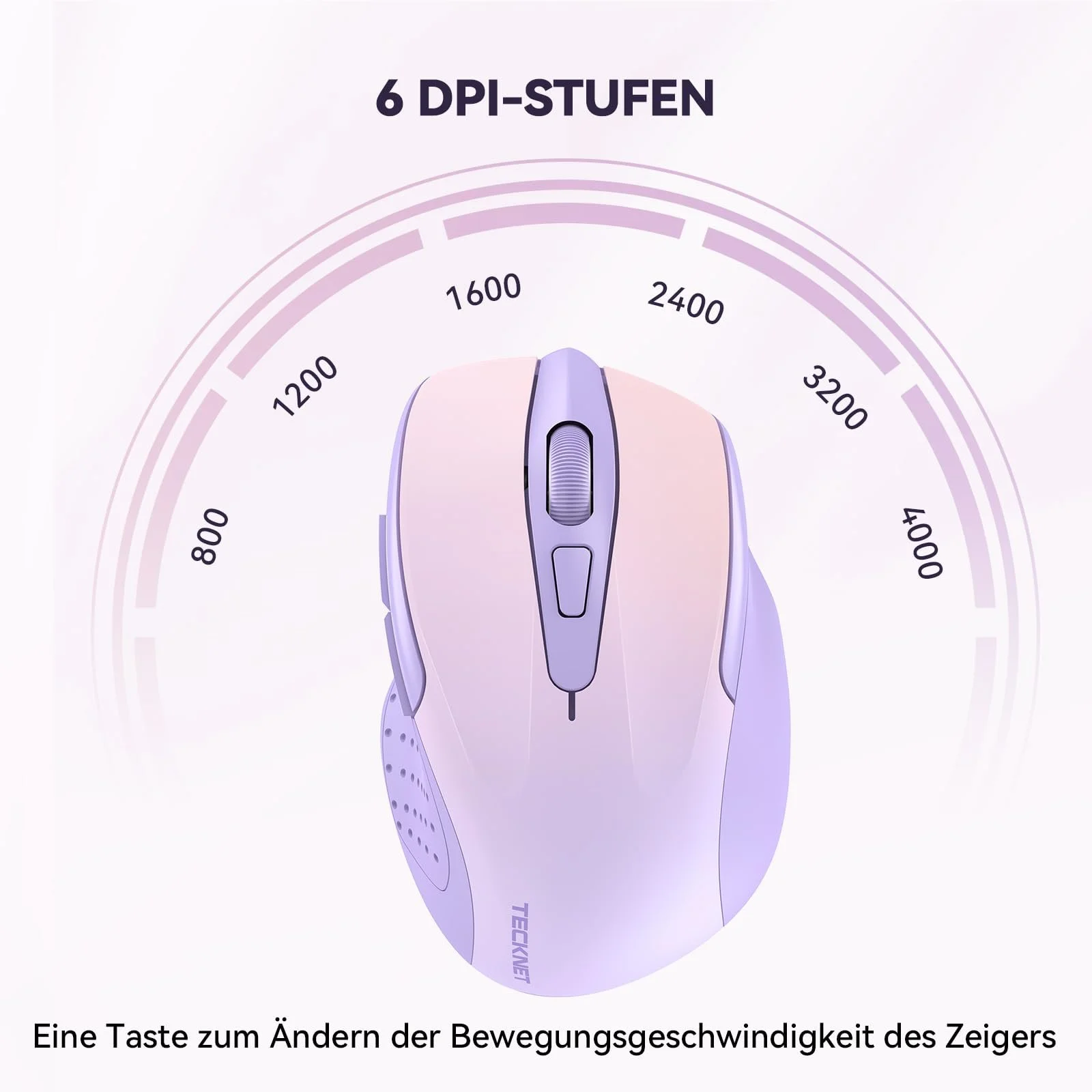 Мышь беспроводная TECKNET Pro 2.4G 4000 DPI 6 кнопок с нано-приемником, фото №3