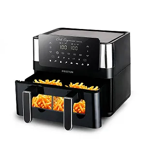 Мультипечь PRIXTON Cook Organics 8 л Двойная камера 2 x 4 л Смотровое окно Сенсорный экран Черный - Фото 1