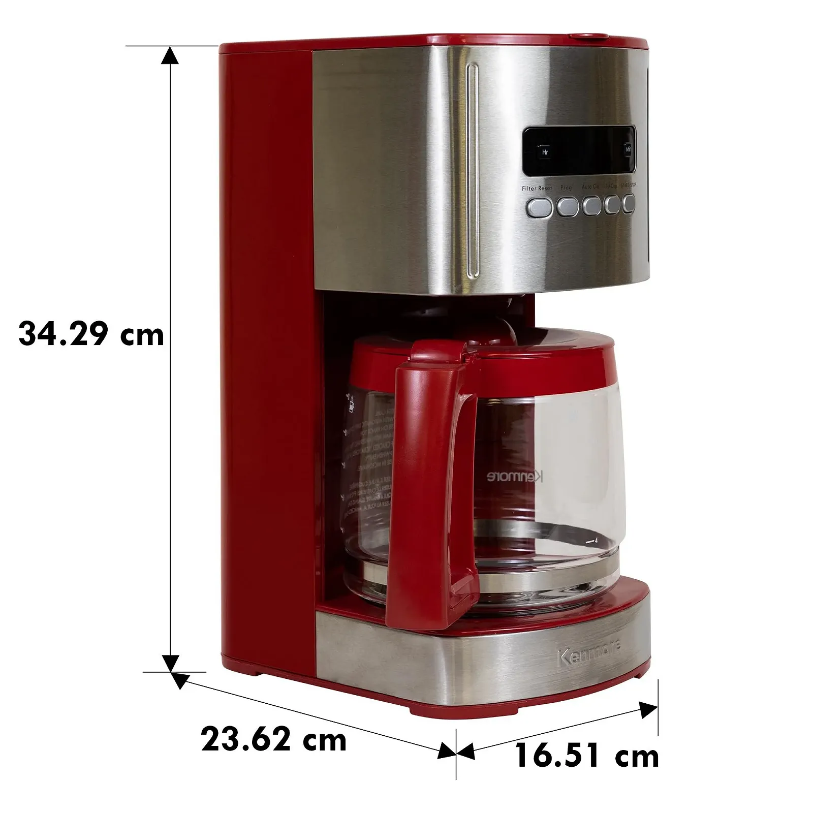 Капельная кофеварка Kenmore 12-Cup 1.8 л Программируемая Красная, фото №6