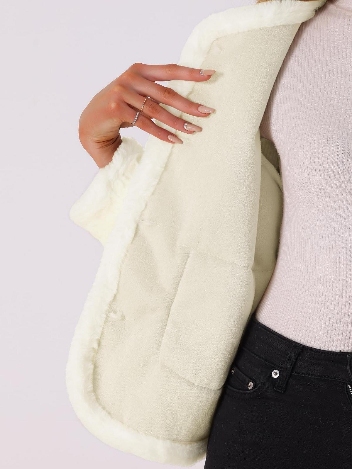 Пальто Allegra K Искусственный мех Однобортное Длинный рукав Теплое Зимнее Пальто Плюшевое, фото №5 Пальто Allegra K Искусственный мех Однобортное Длинный рукав Теплое Зимнее Пальто Плюшевое, фото №5