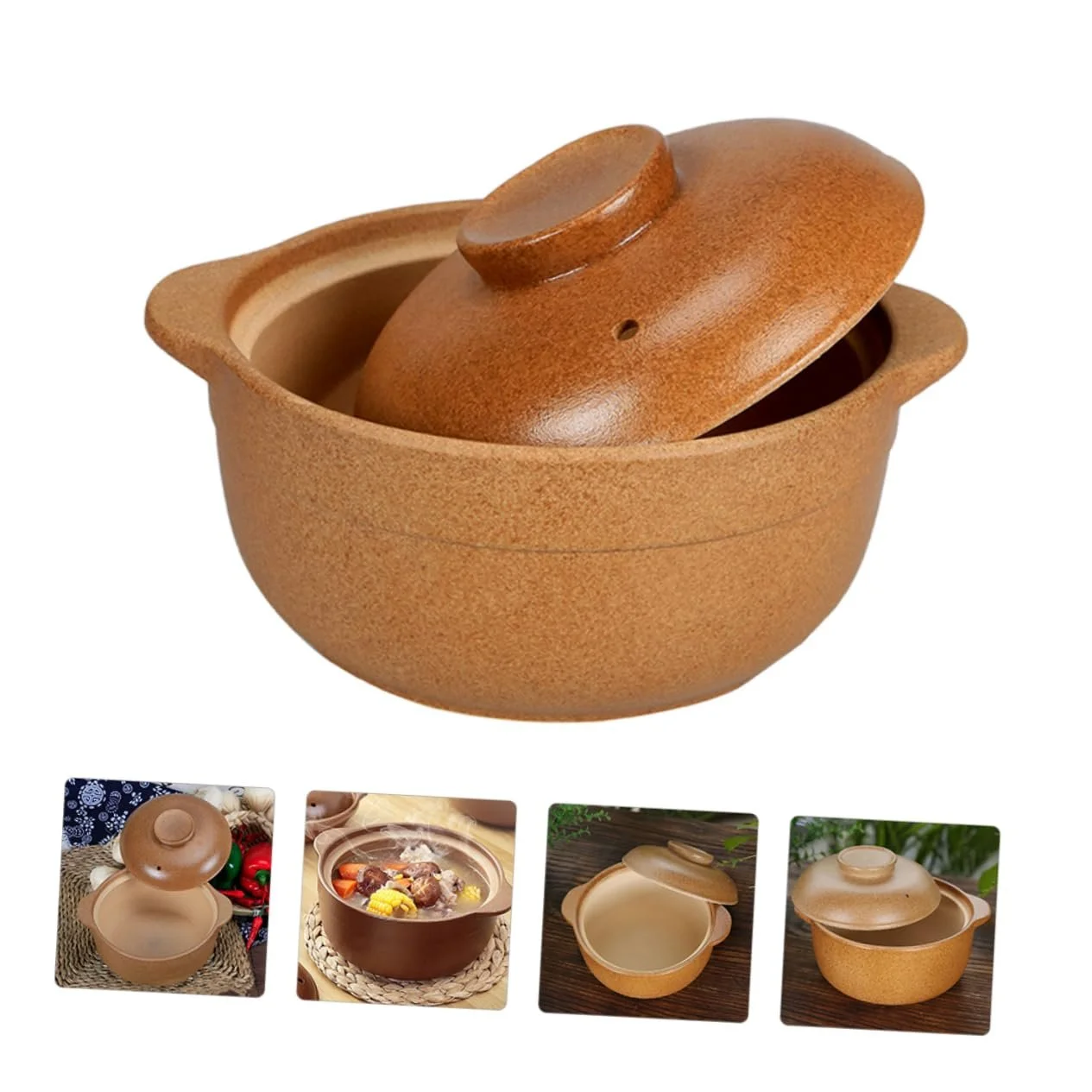 Каструля Sosoport керамічна з кришкою 1,6 л, енергоощадна, для супу та тушкування, фото №4