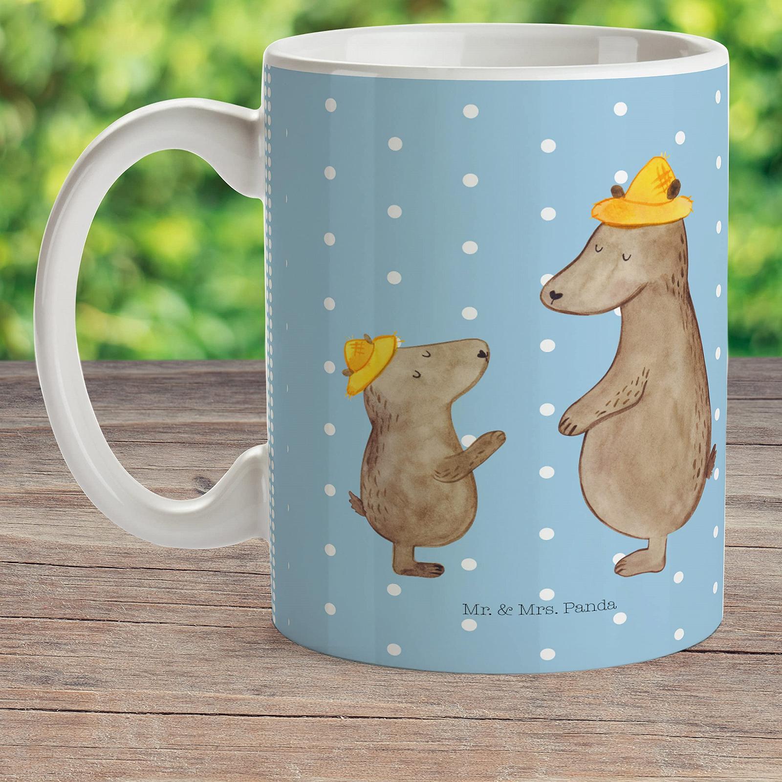 Дитяча кружка Mr. & Mrs. Panda Ведмідь у шапці, пластикова, фото №2