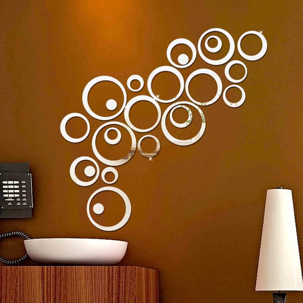 Наклейки на стіну Mirror Circles Round 3D Набір 24 шт., фото №7 Наклейки на стіну Mirror Circles Round 3D Набір 24 шт., фото №7