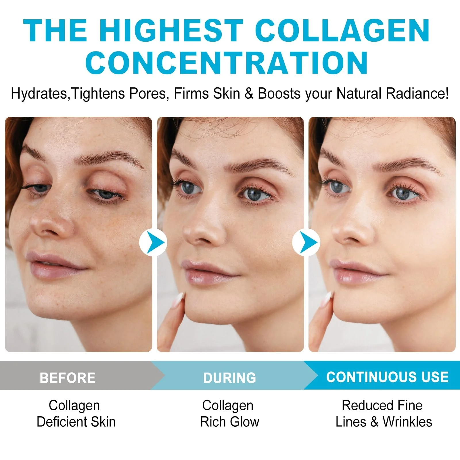 Маска для обличчя Collagen для глибокого зволоження, поповнює втрачений колаген, 4 шт, фото №4