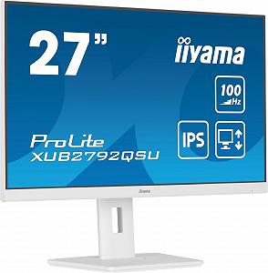 Монитор iiyama ProLite XUB2792QSU-W6 68.5 см 27 дюймов IPS LED WQHD 100Hz HDMI DP USB 3.2 FreeSync с регулировкой высоты поворот белый - Фото 1