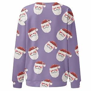 Женская новогодняя толстовка GFPGNDFHG Рождественский джемпер без капюшона Олень Бэмби Снеговик Рождественский свитшот synthetic.ua - Фото 1
