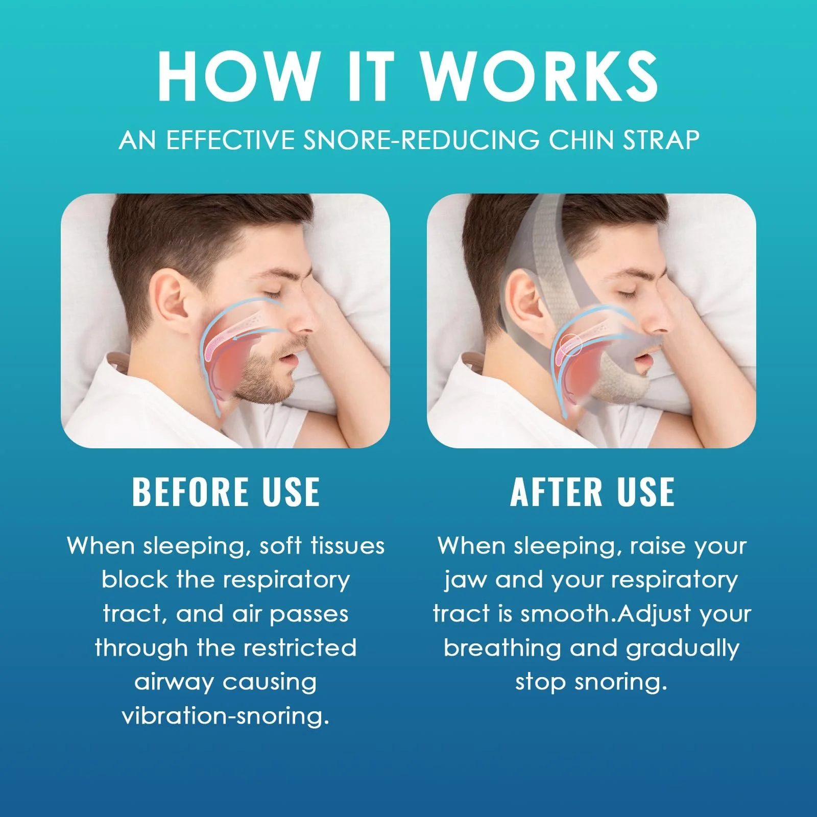 Ремешок против храпа регулируемый дышащий для лучшего сна, фото №4
