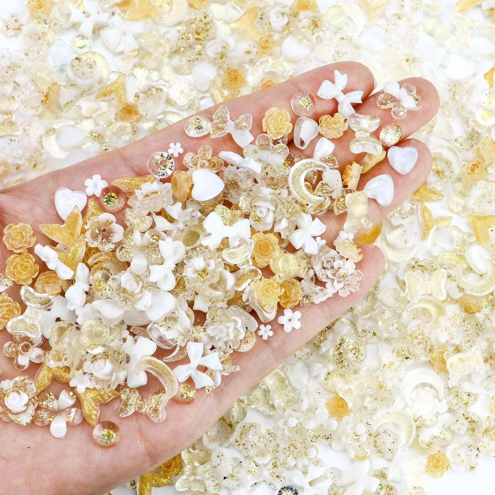 3D Подвески для ногтей Сердце Звезда Бант Цветок Медведь Характеристики Kawaii Y2K 320 шт, фото №2