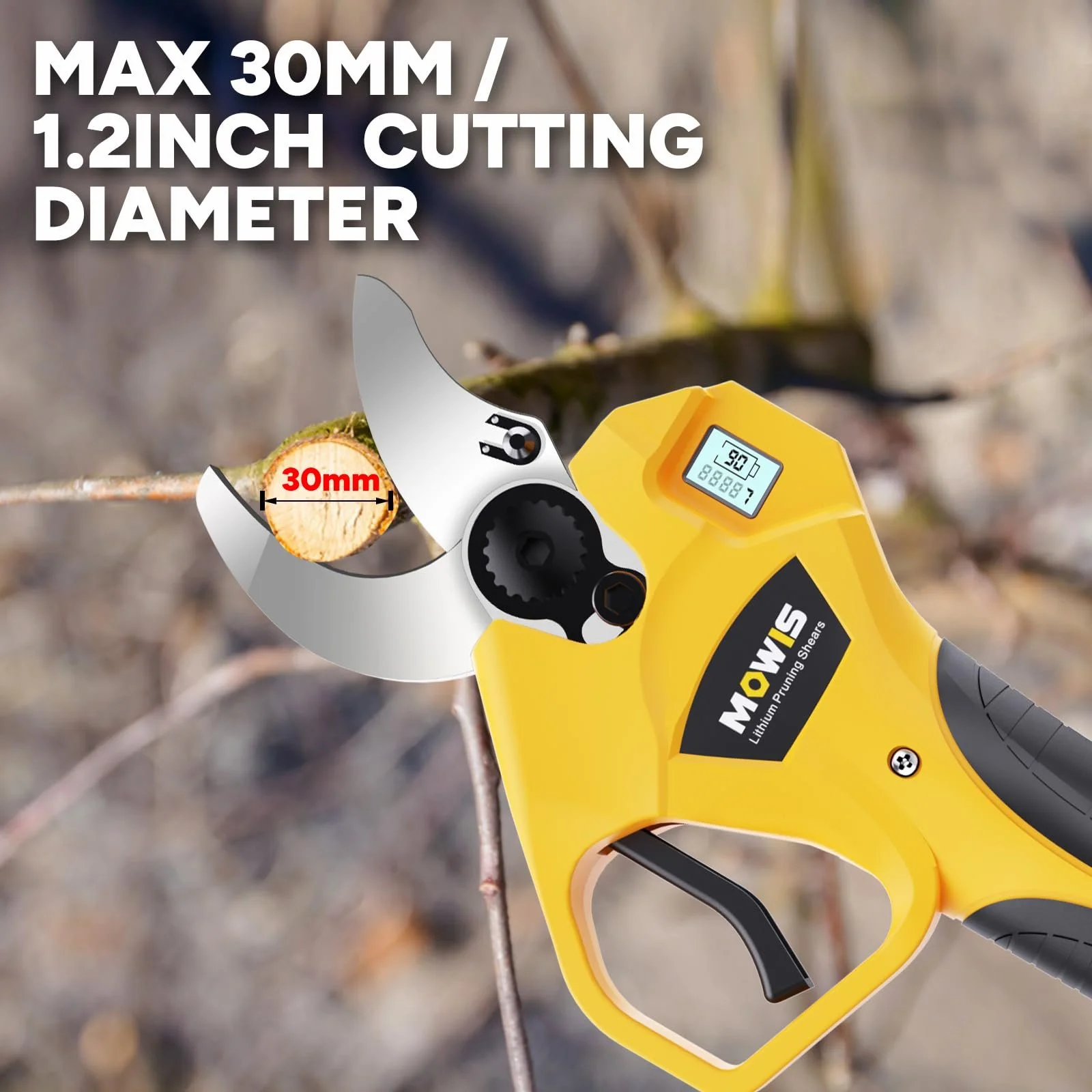 Електричні секатори Mowis Professional 30 мм, 2 акумулятори 2Ah, фото №3