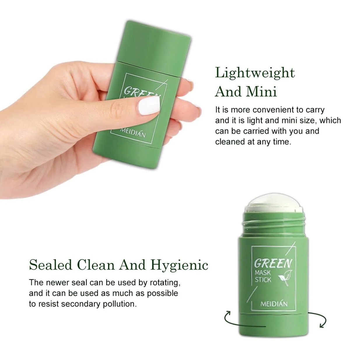 Маска-стик Green Tea Очищающая с экстрактом зеленого чая для удаления черных точек, увлажнения лица, контроля жирности, глубокого очищения пор, для всех типов кожи, 3 шт, фото №6