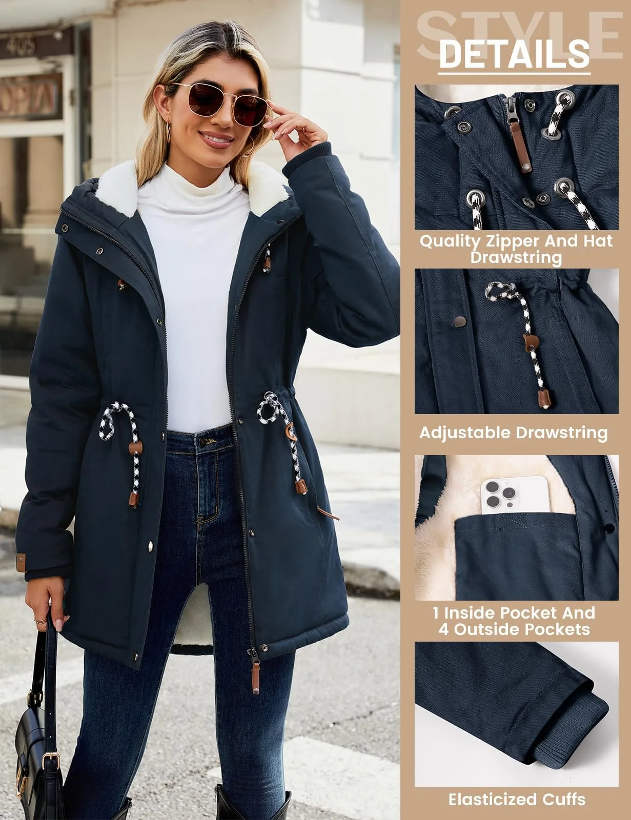 Жіноча зимова куртка TOMEEK, фото №3