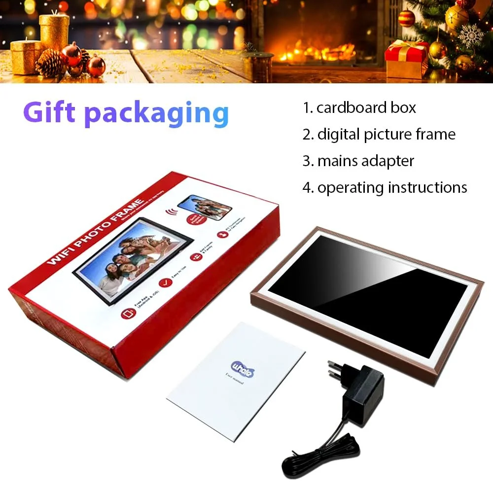 Цифровая фоторамка 10.1 дюйма WiFi Touchscreen HD 1280 x 800 IPS 32 GB Auto Rotation Bronze, фото №9