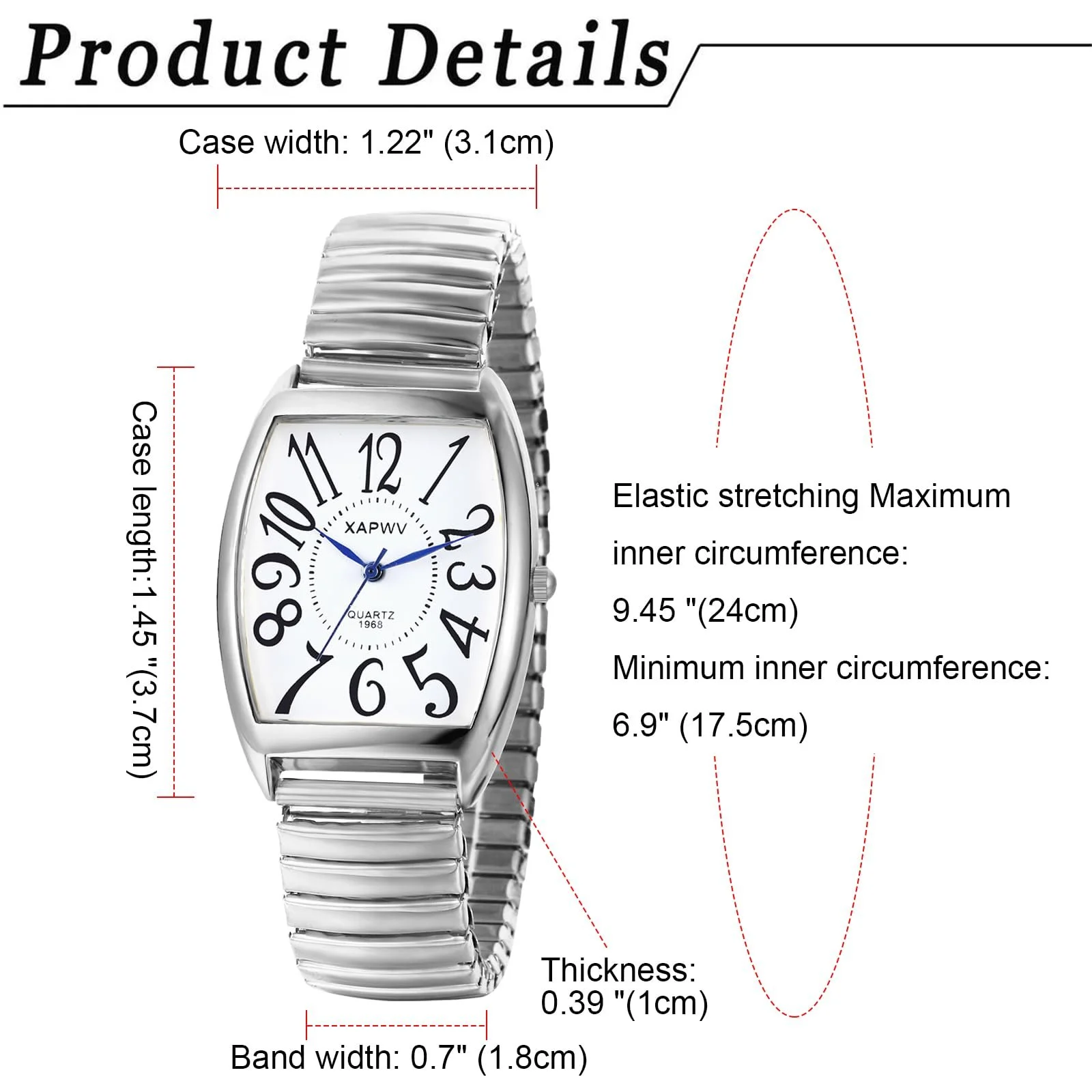 Часы Avaner Женские Прямоугольный эластичный браслет, фото №3 Часы Avaner Женские Прямоугольный эластичный браслет, фото №3