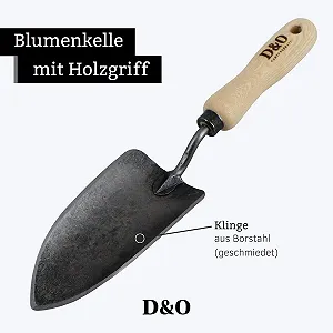 Лопата совковая D&O X-Treme для квітів, кована борна сталь, дерев'яна ручка (ясен), 35 см synthetic.ua - Фото 1