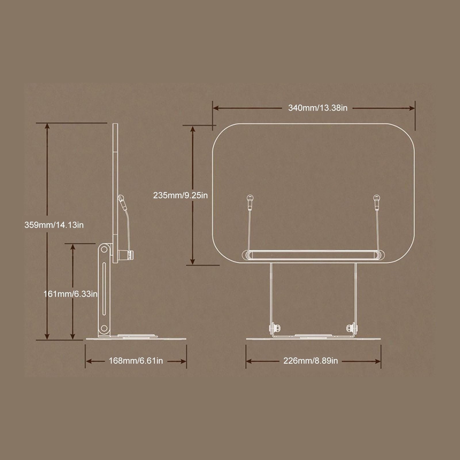 Подставка для ноутбука регулируемая складная, вращающаяся на 360 градусов подставка для чтения с пружинным зажимом для ноутбуков, планшетов, фото №5