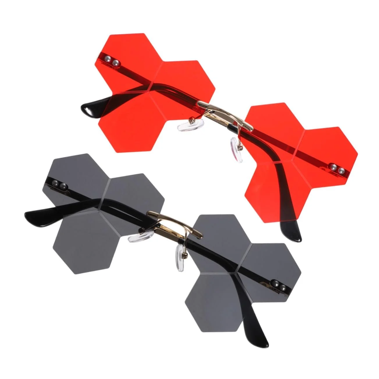 Сонцезахисні окуляри Набір 4 шт. PACKOVE Великі Без оправи Різнокольорові лінзи, Асорті кольори, фото №2