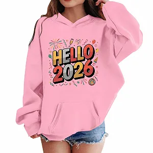 Толстовка з капюшоном для дівчат з мультяшними принтами - Фото 1