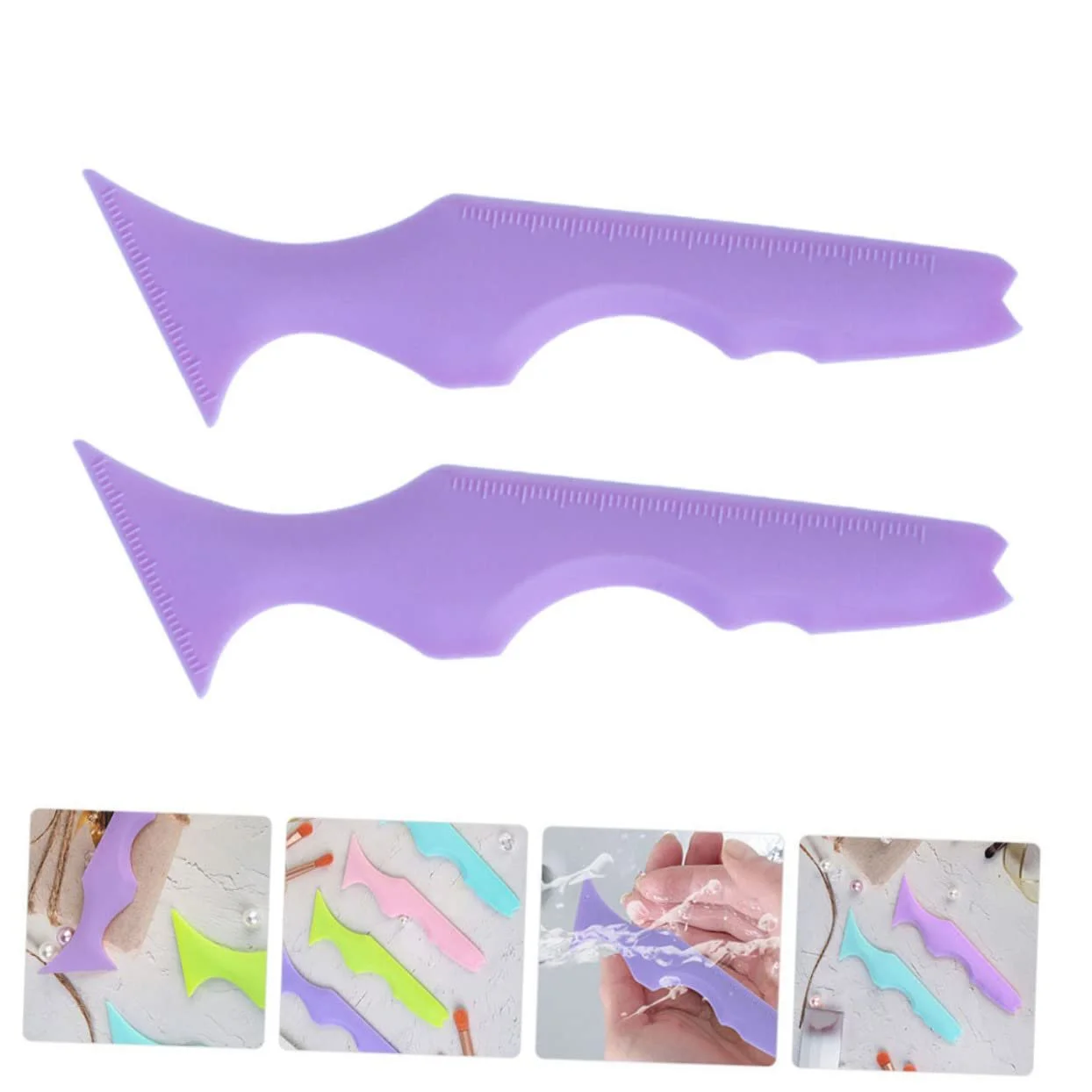 Силиконовый Angoily 8 штук Beauty Ruler Ashtray Outdoor Makeup Aid, фото №2