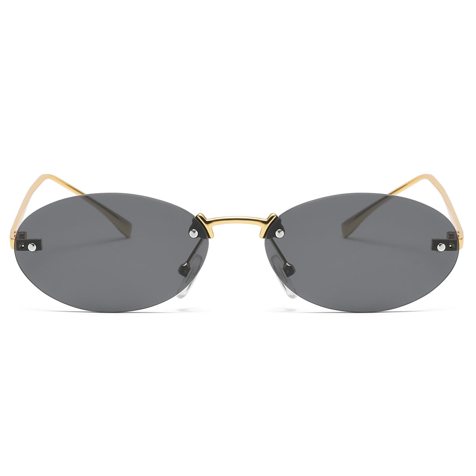 Сонцезахисні окуляри YAMEIZE Без оправи Овальні Металеві для Жінок, фото №2