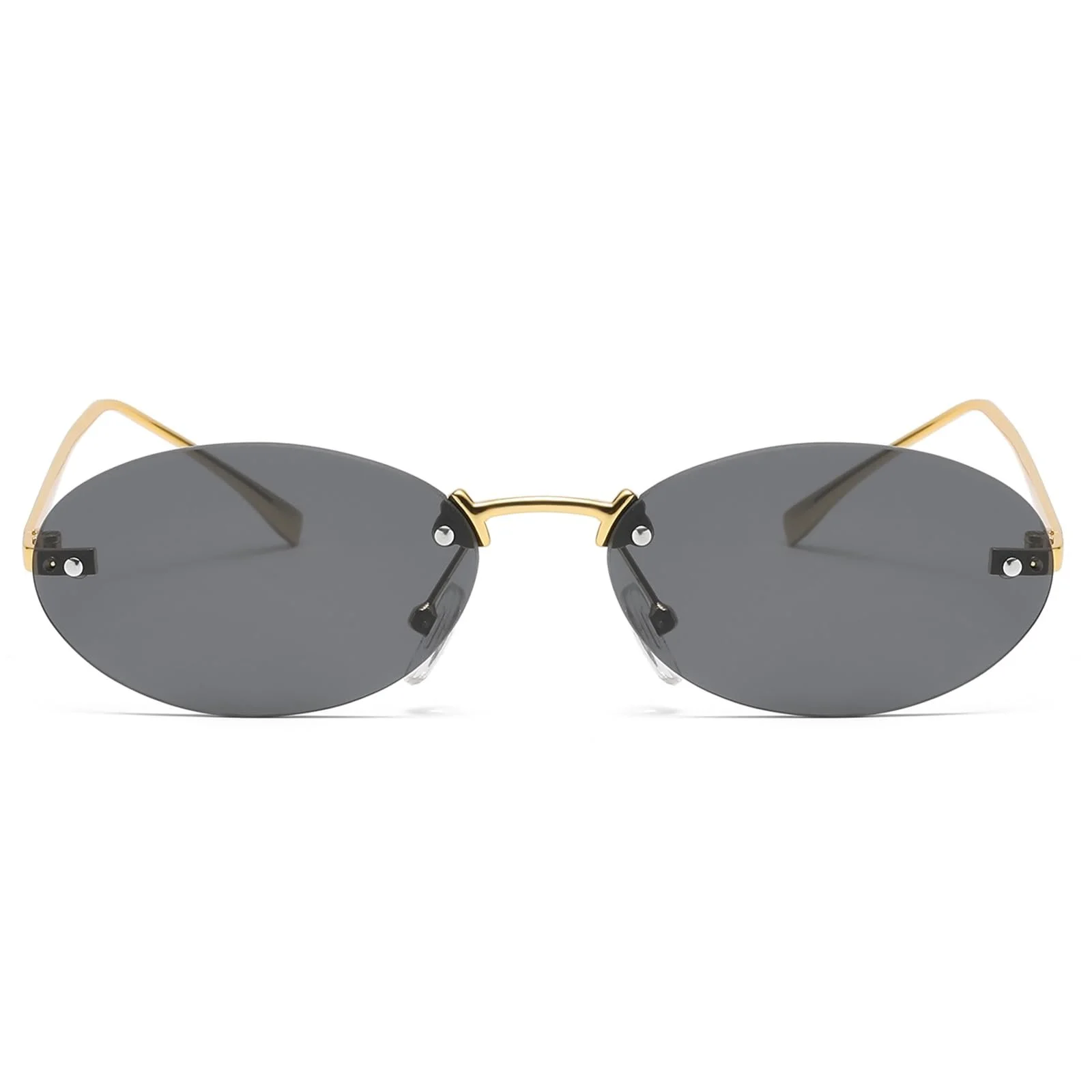 Сонцезахисні окуляри YAMEIZE Без оправи Овальні Металеві для Жінок, фото №2 Сонцезахисні окуляри YAMEIZE Без оправи Овальні Металеві для Жінок, фото №2