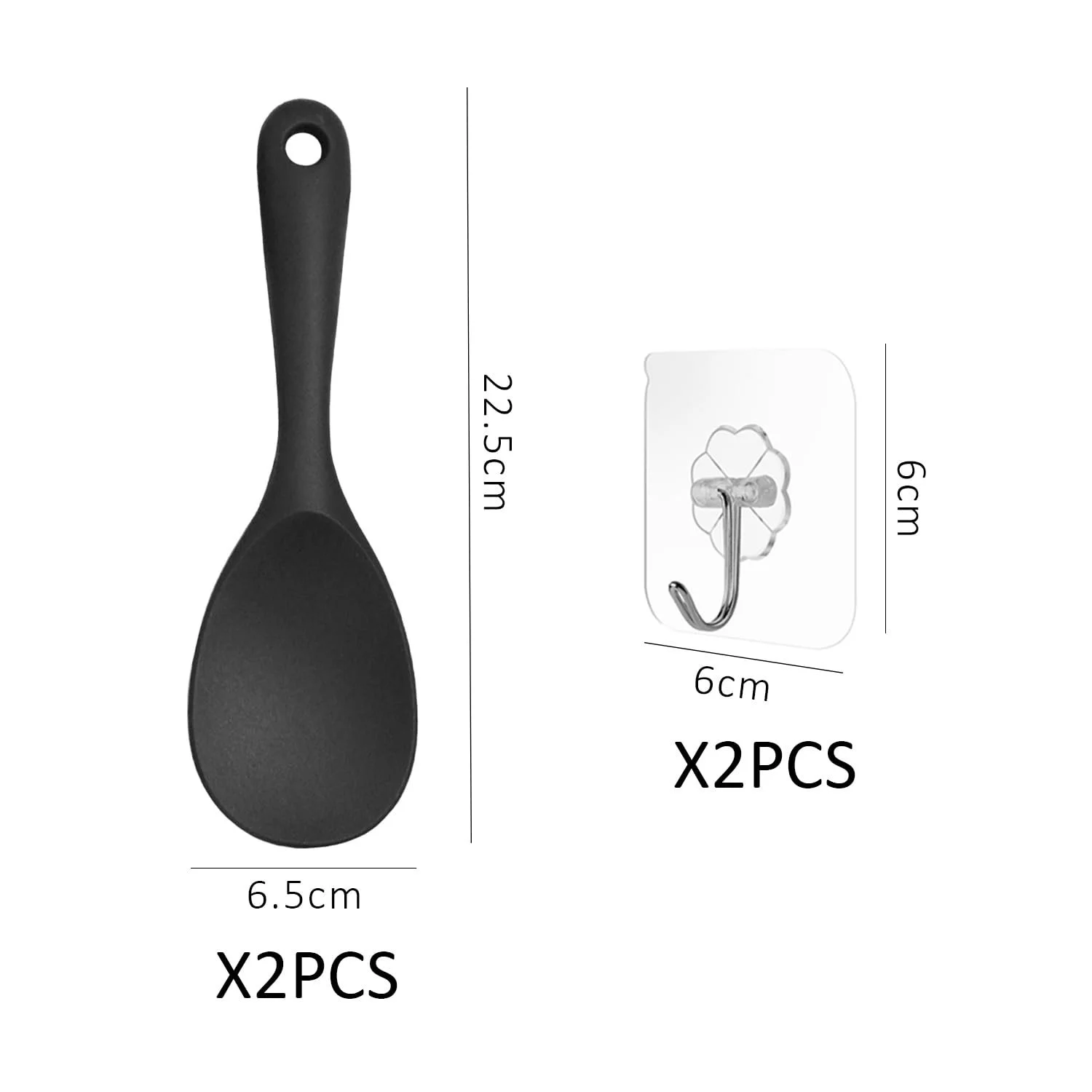Ложка кухонна силіконова 2 шт, велика, фото №2