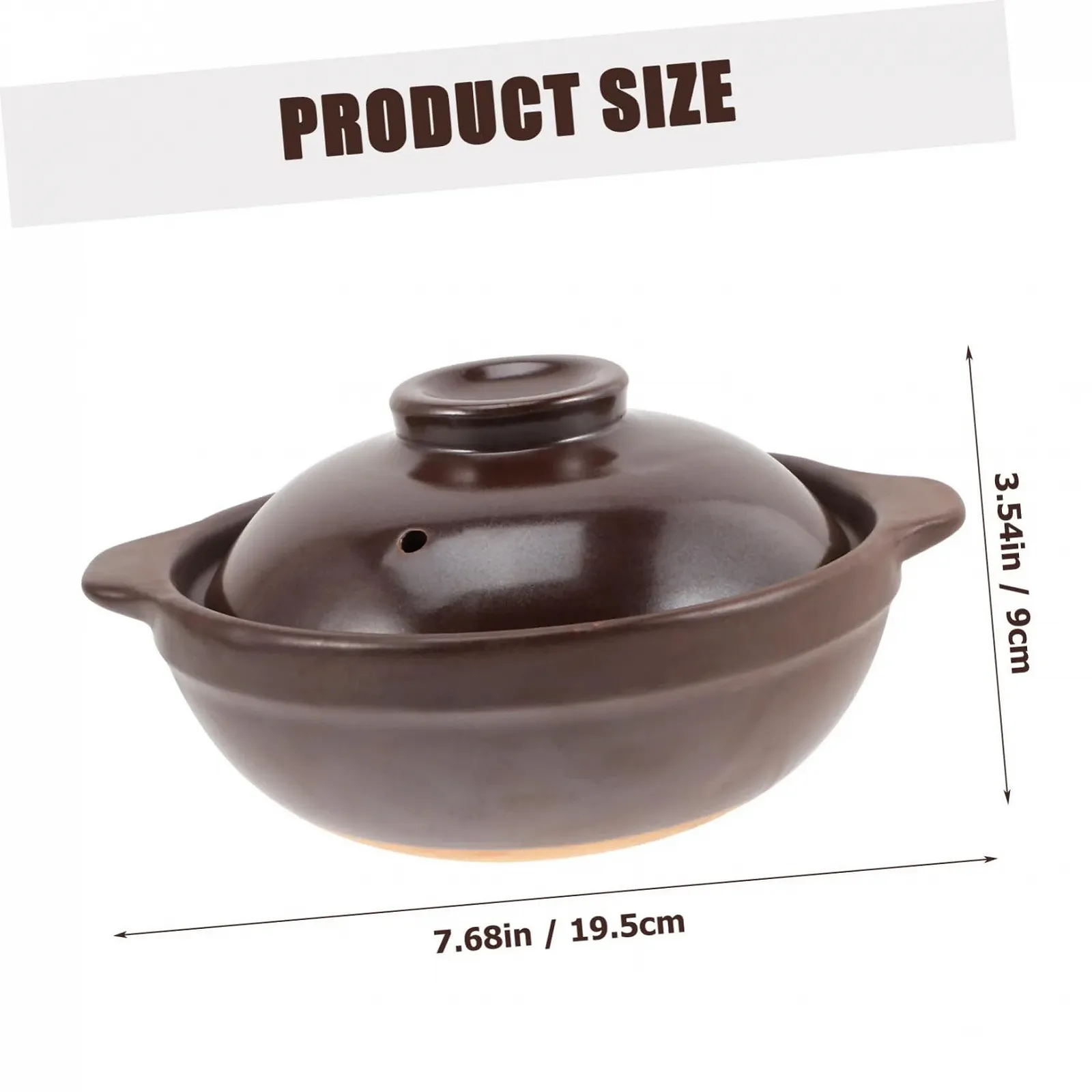 Кастрюля-керамическая VALICLUD с крышкой термостойкая антипригарная коричневая, фото №2