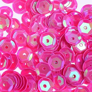 Блестки Рассыпные круглые 4 мм, 6 мм, 7 мм AB Fuchsia, 5 г 1100 штук - Фото 1