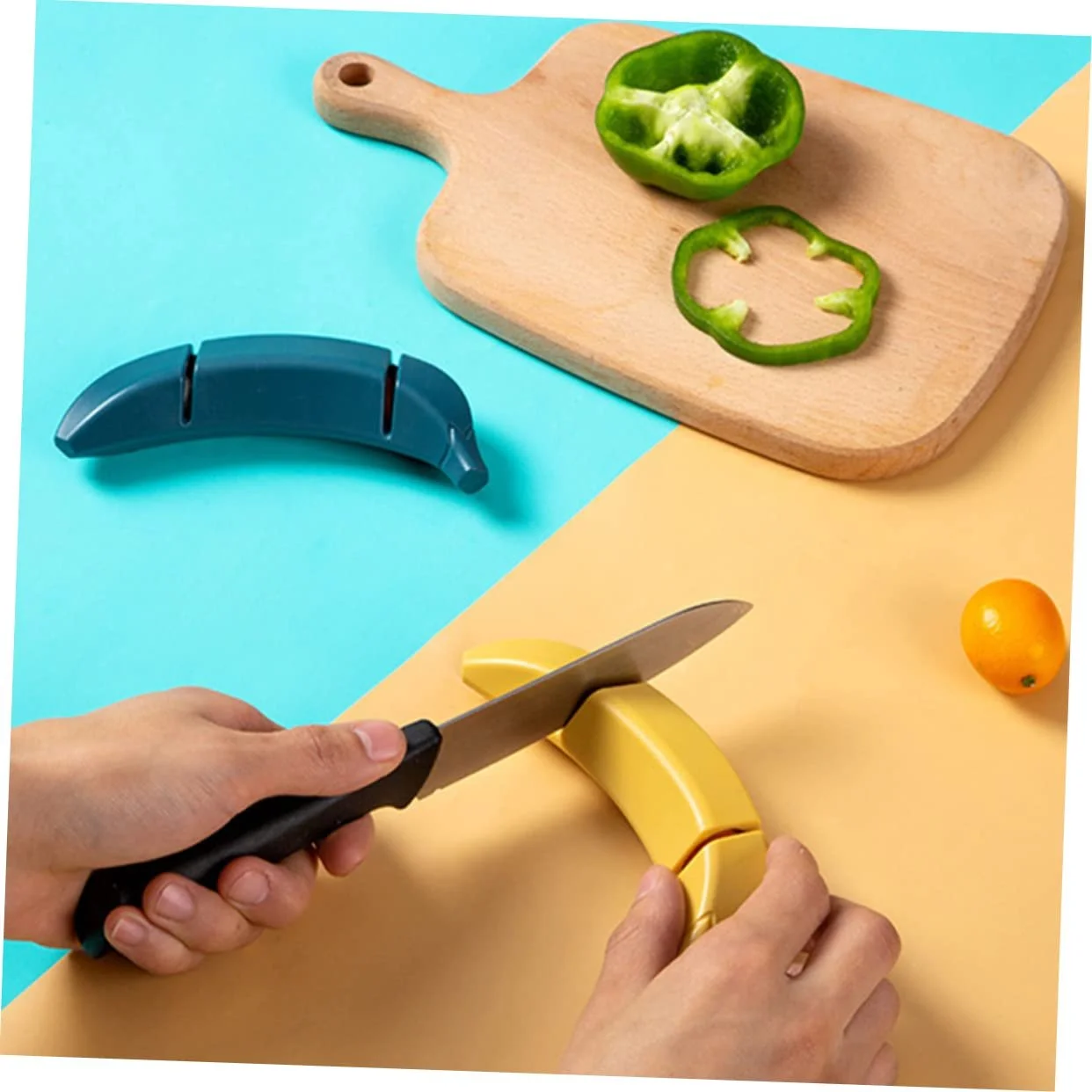 Набір для заточування ножів та ножиць 2 шт. Бананоподібна форма, фото №6