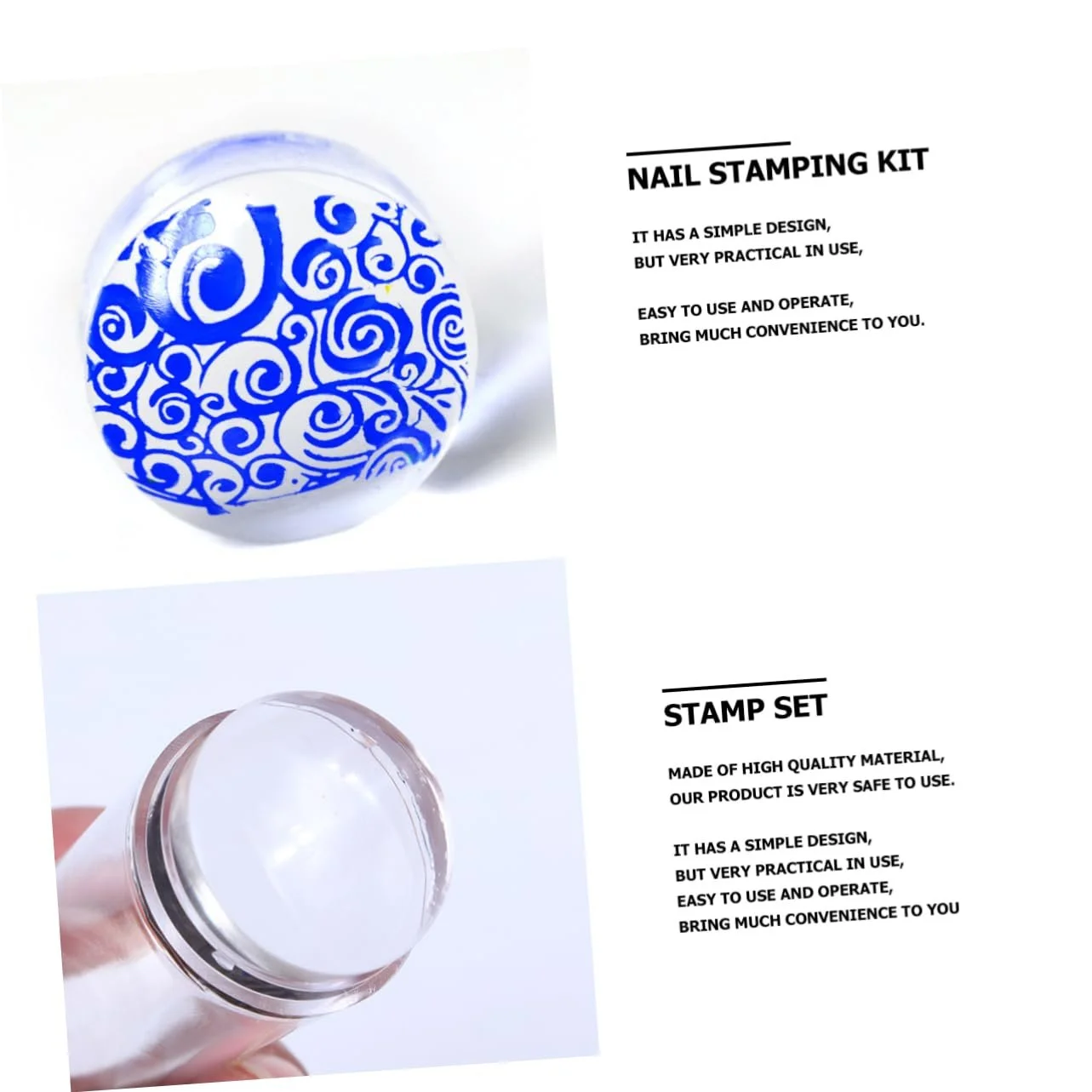 Набор штампов для дизайна ногтей 4 шт. Прозрачный, фото №9